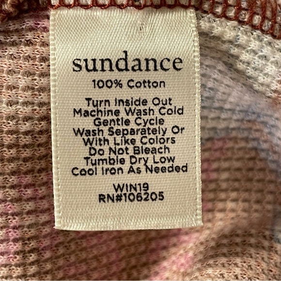 SUNDANCE NWOT Bellport Thermal Waffle Mixed Floral Button Cuff Long Sleeve Top - Picture 5 of 5